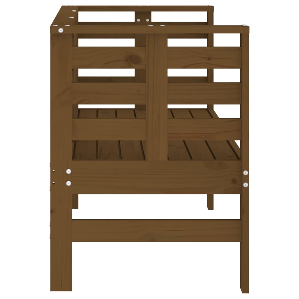 Solid Pine Garden Bench in Honey Brown, 111.5x53x71 cm