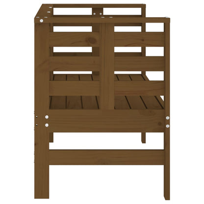 Solid Pine Garden Bench in Honey Brown, 111.5x53x71 cm