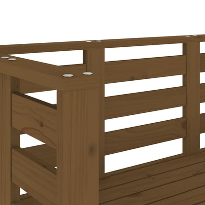Solid Pine Garden Bench in Honey Brown, 111.5x53x71 cm