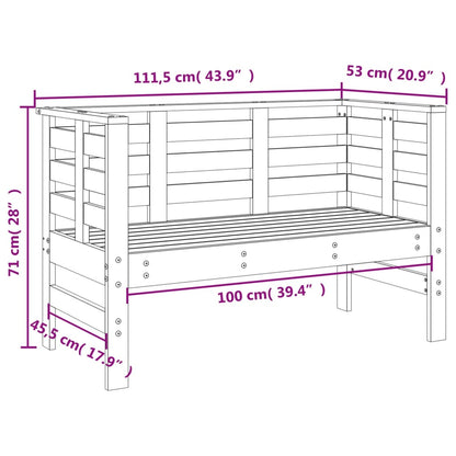 Solid Wood Douglas Garden Bench - 111.5x53x71 cm Outdoor Seating