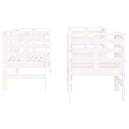3-Piece White Pine Wood Garden Lounge Set - Solid & Durable