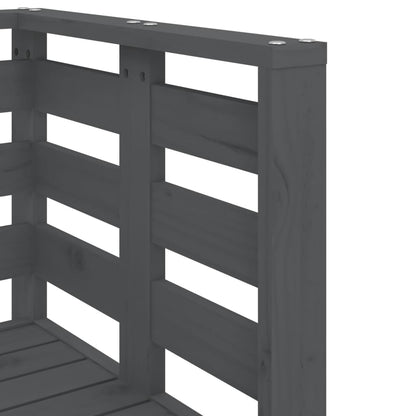 3-Piece Grey Pine Wood Garden Lounge Set - Solid & Stylish