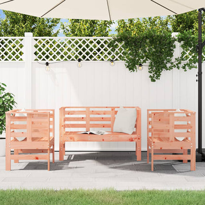 Douglas Solid Wood 3-Piece Garden Lounge Set - Natural Finish