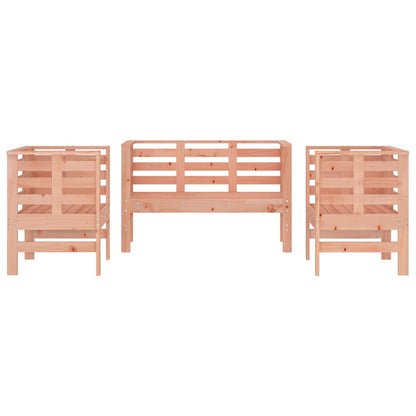 Douglas Solid Wood 3-Piece Garden Lounge Set - Natural Finish