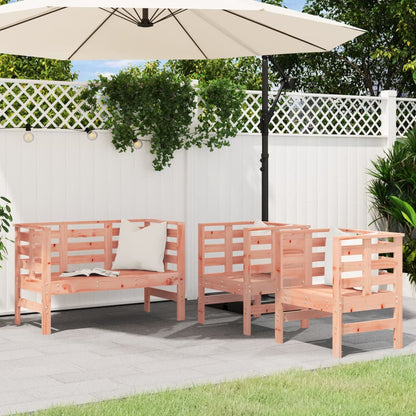Douglas Solid Wood 3-Piece Garden Lounge Set - Natural Finish