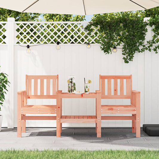 2-Seater Douglas Wood Garden Bench & Table - Solid & Stylish