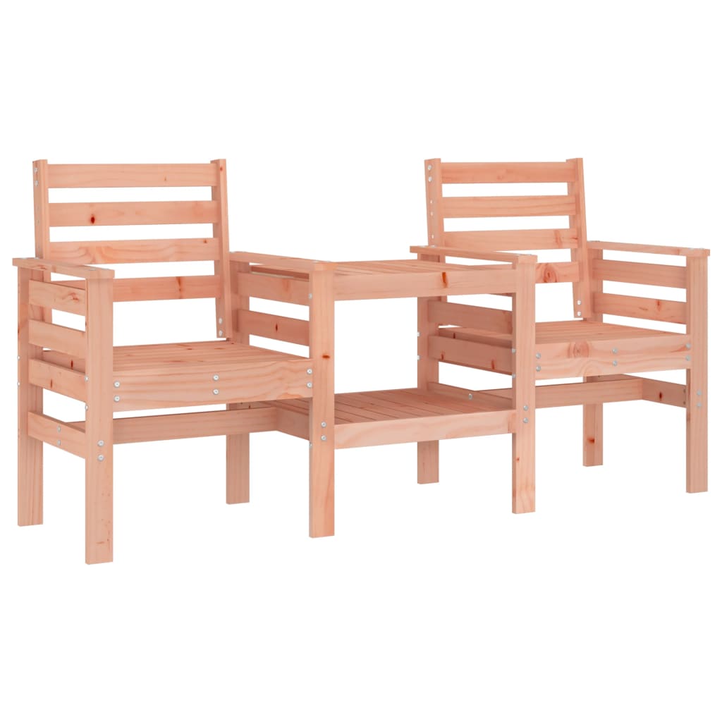 2-Seater Solid Wood Douglas Garden Bench with Table