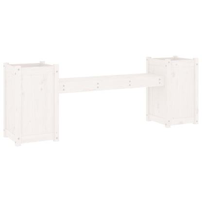 Solid Pine White Planter Bench - 180x36x63 cm Garden Furniture