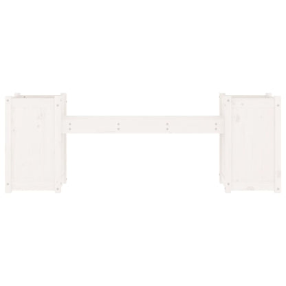 Solid Pine White Planter Bench - 180x36x63 cm Garden Furniture