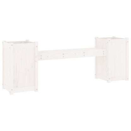 Solid Pine White Planter Bench - 180x36x63 cm Garden Furniture