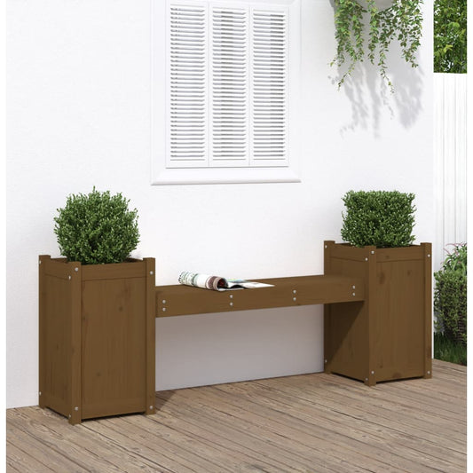 Solid Pine Planter Bench - Honey Brown, 180x36x63 cm