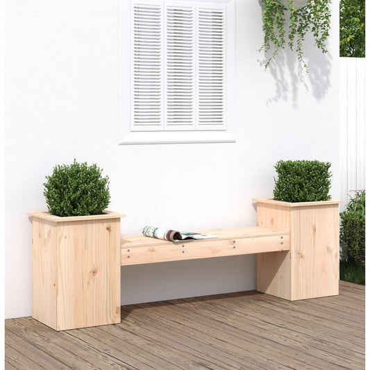 Solid Pine Wood Planter Bench – 184.5x39.5x56.5 cm Garden Decor