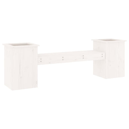 Solid Wood Pine White Planter Bench - 184.5x39.5x56.5 cm