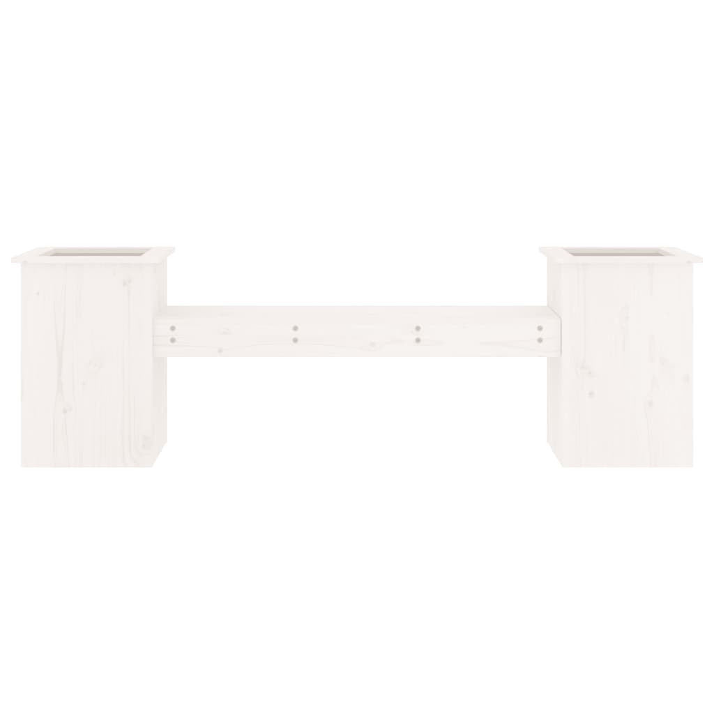 Solid Wood Pine White Planter Bench - 184.5x39.5x56.5 cm