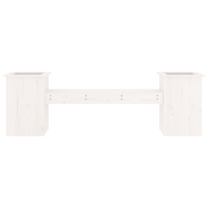 Solid Wood Pine White Planter Bench - 184.5x39.5x56.5 cm