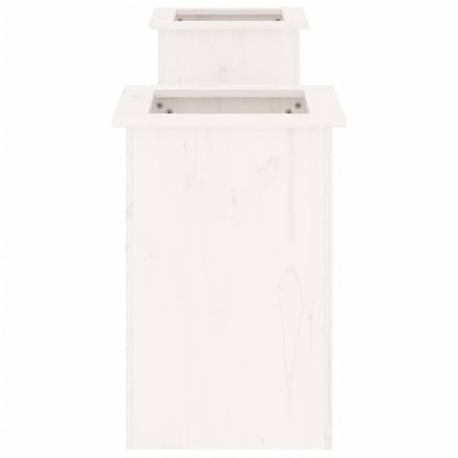Solid Wood Pine White Planter Bench - 184.5x39.5x56.5 cm
