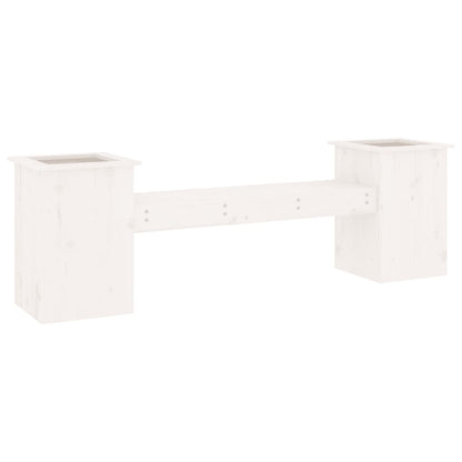 Solid Wood Pine White Planter Bench - 184.5x39.5x56.5 cm