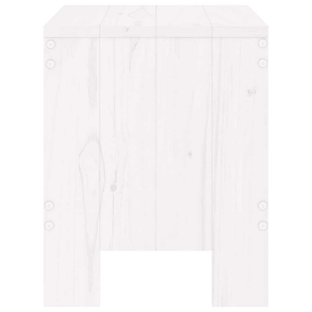 Solid Pine Wood Garden Stools 2 pcs - White 40x36x45 cm