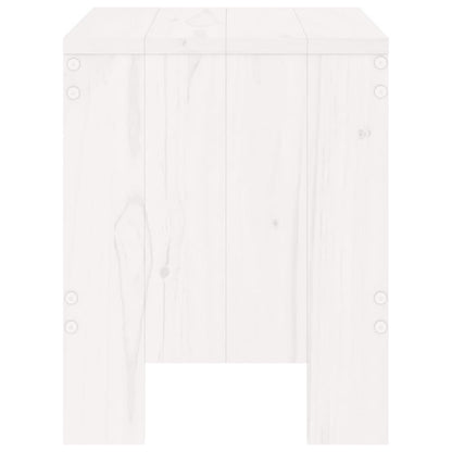 Solid Pine Wood Garden Stools 2 pcs - White 40x36x45 cm