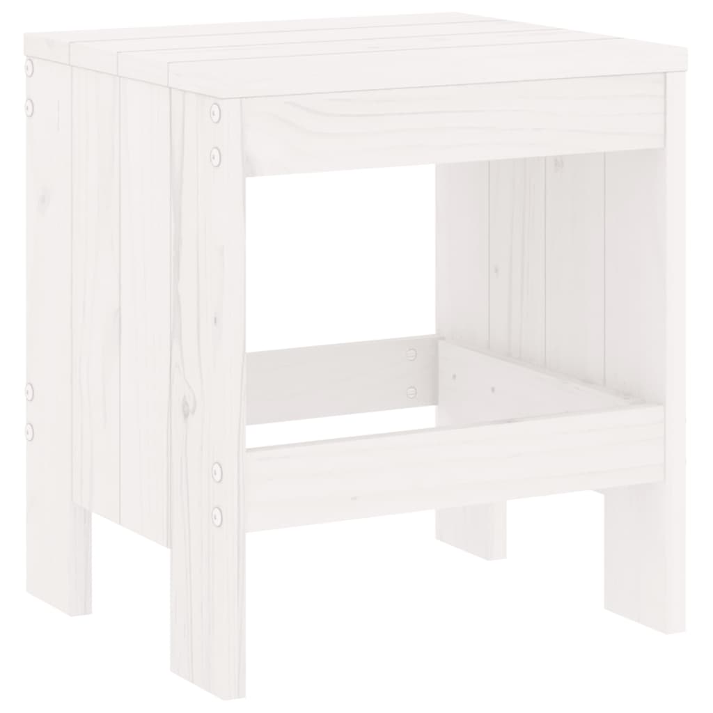 Solid Pine Wood Garden Stools 2 pcs - White 40x36x45 cm