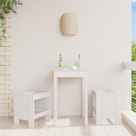 Solid Pine Wood Garden Stools 2 pcs - White 40x36x45 cm