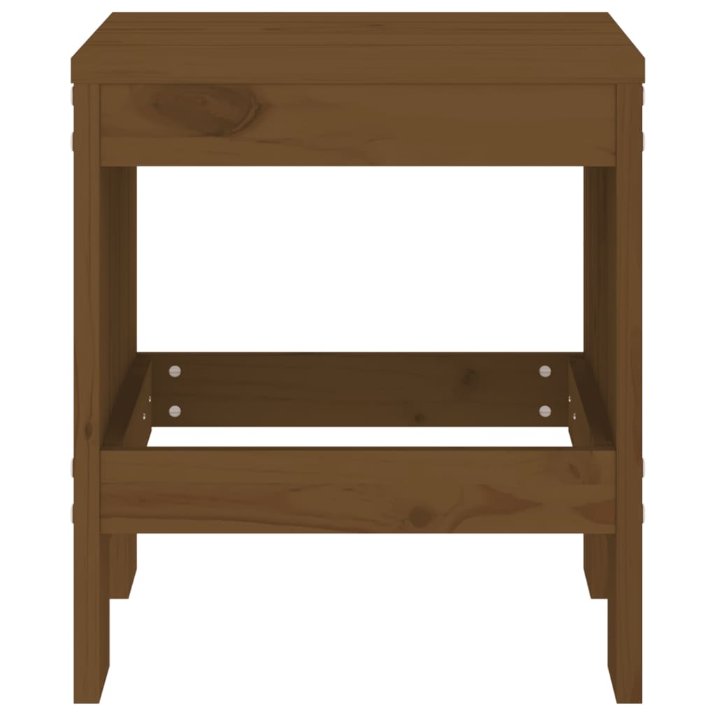 Solid Pine Garden Stools - Honey Brown, 2 Pcs, 40x36x45 cm