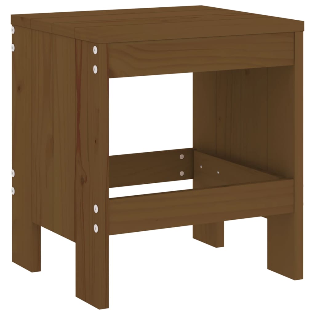 Solid Pine Garden Stools - Honey Brown, 2 Pcs, 40x36x45 cm