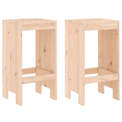 Solid Wood Pine Bar Stools Set of 2 - 40x36x75 cm