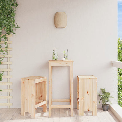 Solid Wood Pine Bar Stools Set of 2 - 40x36x75 cm