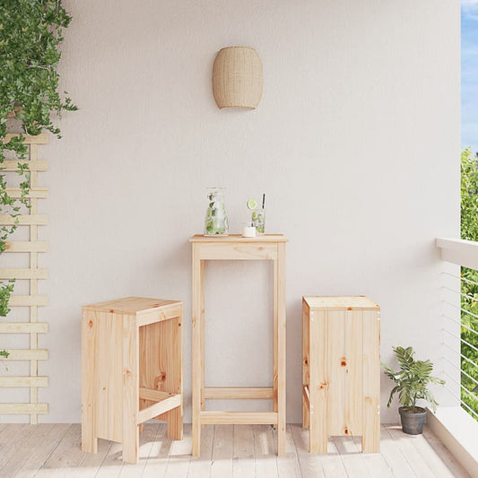 Solid Wood Pine Bar Stools Set of 2 - 40x36x75 cm