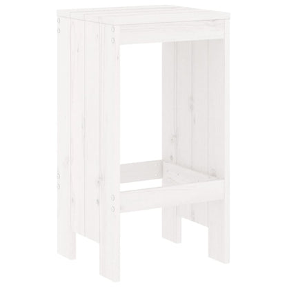 White Solid Pine Wood Bar Stools Set of 2, 40x36x75 cm
