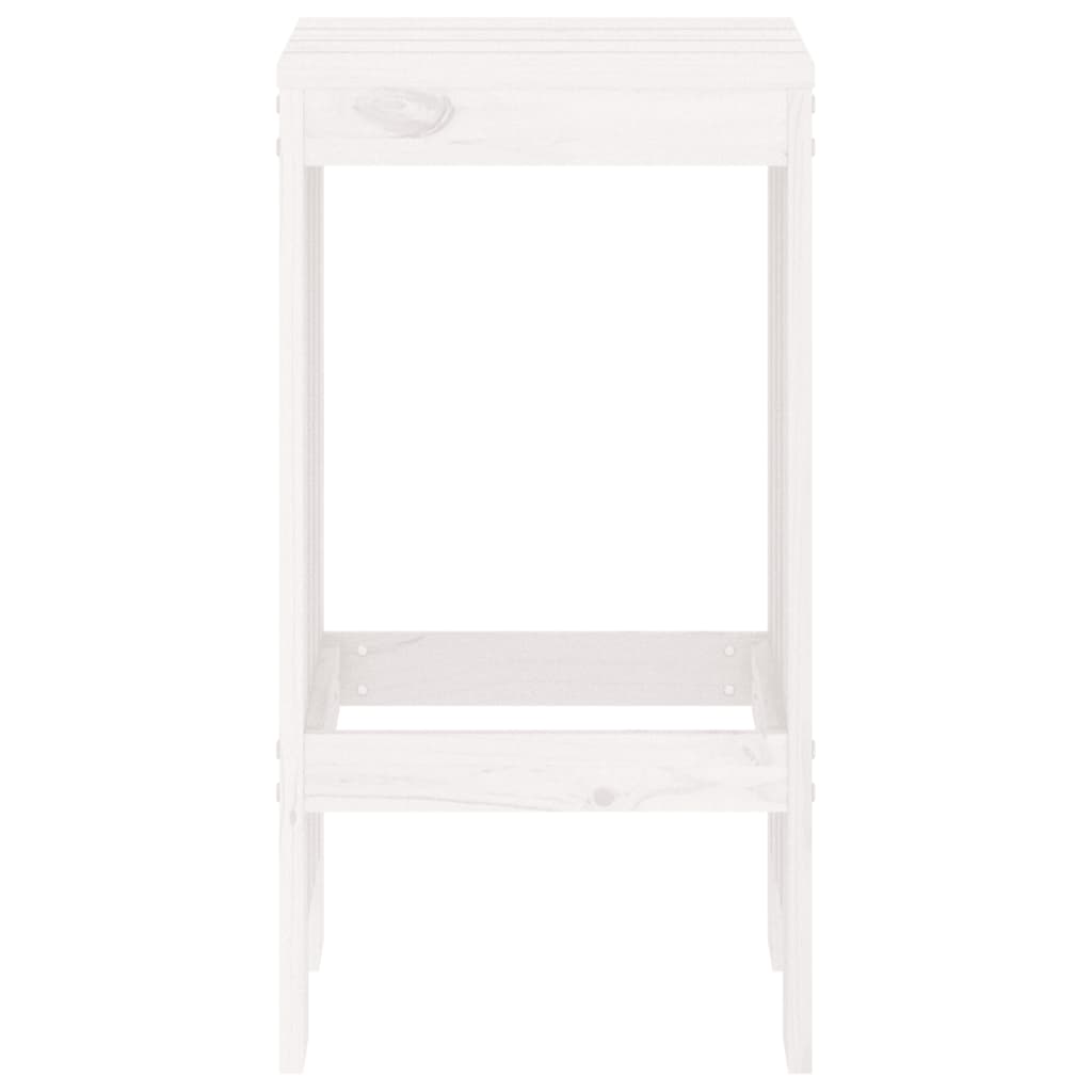 White Solid Pine Wood Bar Stools Set of 2, 40x36x75 cm