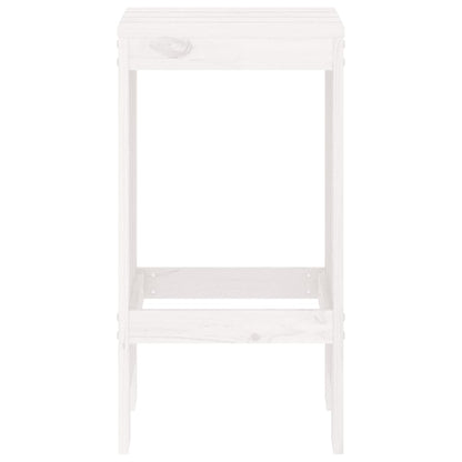 White Solid Pine Wood Bar Stools Set of 2, 40x36x75 cm