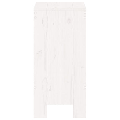 White Solid Pine Wood Bar Stools Set of 2, 40x36x75 cm