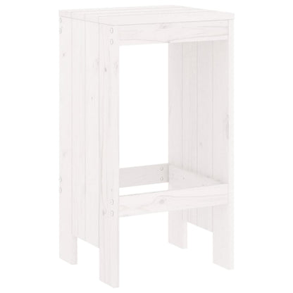 White Solid Pine Wood Bar Stools Set of 2, 40x36x75 cm