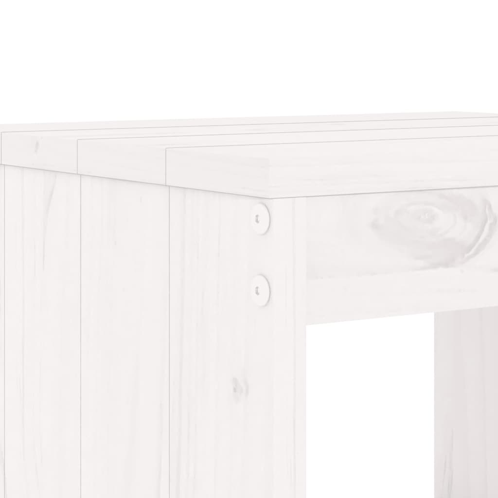 White Solid Pine Wood Bar Stools Set of 2, 40x36x75 cm