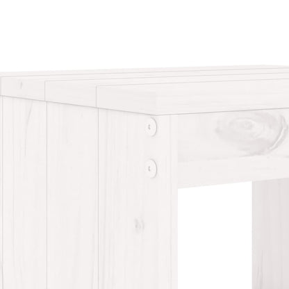 White Solid Pine Wood Bar Stools Set of 2, 40x36x75 cm