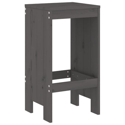 Set of 2 Grey Bar Stools 75cm - Solid Pine Wood