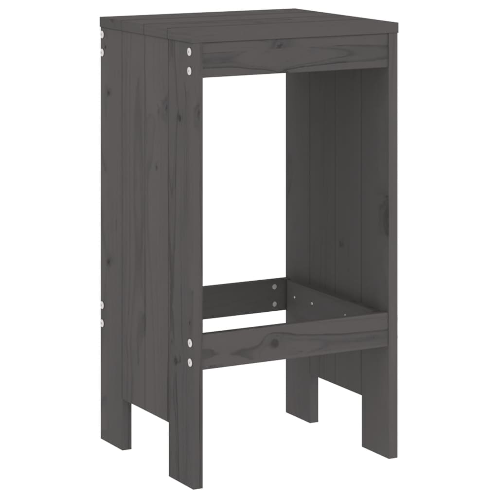 Set of 2 Grey Bar Stools 75cm - Solid Pine Wood