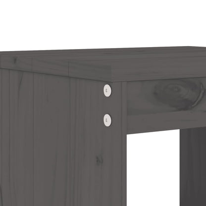 Set of 2 Grey Bar Stools 75cm - Solid Pine Wood