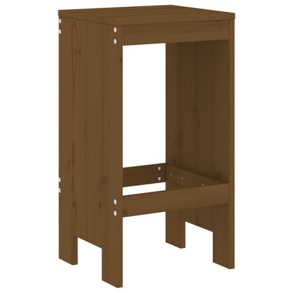 Set of 2 Honey Brown Solid Pine Wood Bar Stools 40x36x75 cm