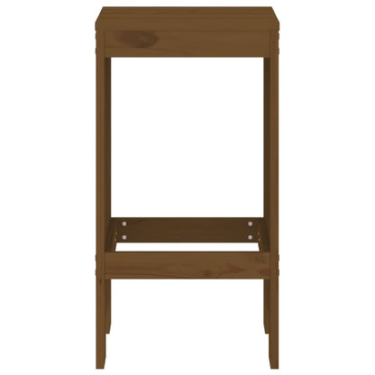 Set of 2 Honey Brown Solid Pine Wood Bar Stools 40x36x75 cm