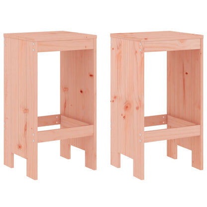 Solid Wood Douglas Bar Stools - Set of 2, 75cm, Natural Finish