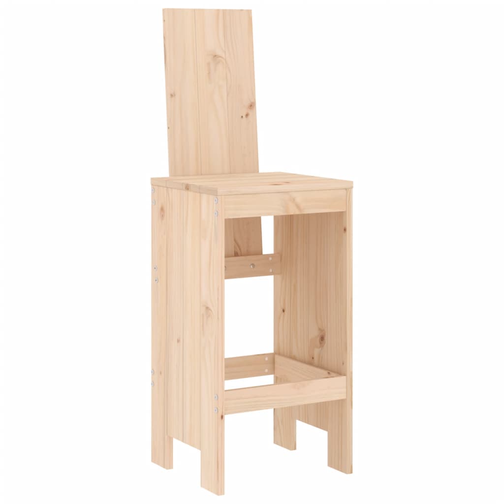 Solid Pine Wood Bar Stools, 2 pcs, 40x42x120 cm - Classic Charm