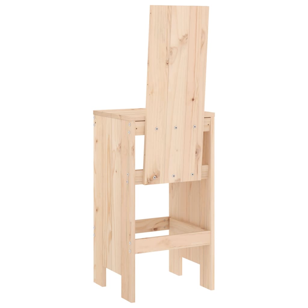 Solid Pine Wood Bar Stools, 2 pcs, 40x42x120 cm - Classic Charm