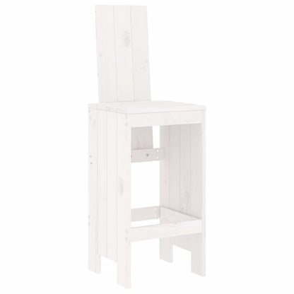 White Solid Wood Pine Bar Stools, Set of 2 - 40x42x120 cm
