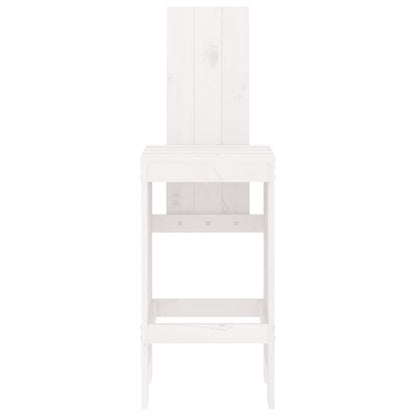 White Solid Wood Pine Bar Stools, Set of 2 - 40x42x120 cm