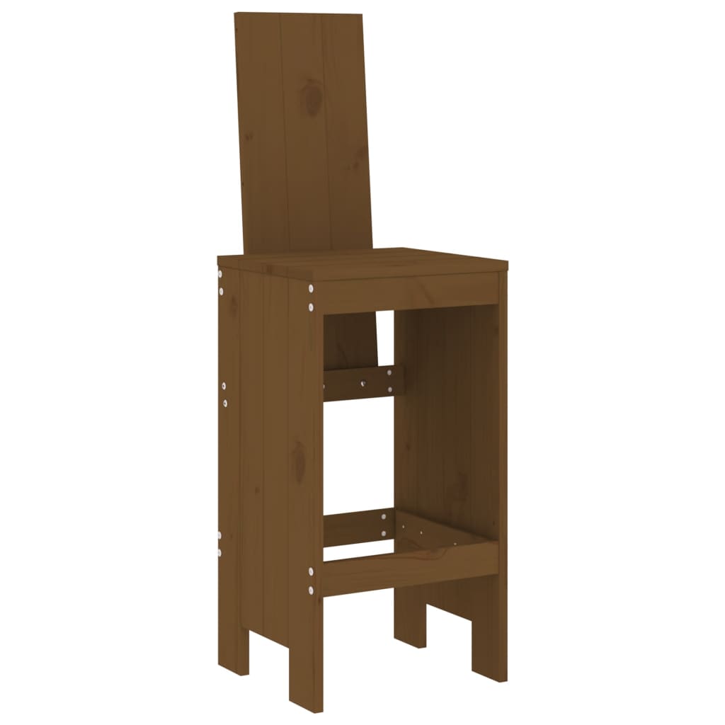 Honey Brown Solid Pine Bar Stools Set of 2 - 40x42x120 cm