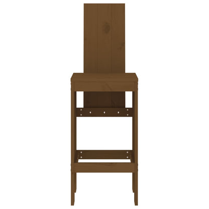 Honey Brown Solid Pine Bar Stools Set of 2 - 40x42x120 cm