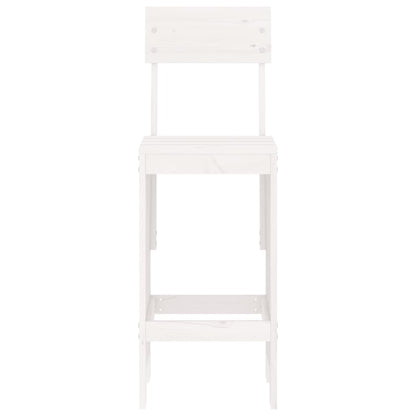 White Solid Pine Wood Bar Stools, Set of 2 (40x48.5x115.5 cm)